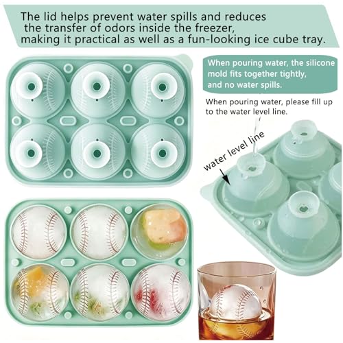 Bandeja de Hielo Silicona Verde 2 Pzas Forma Pelota 5.5 cm miniatura 3