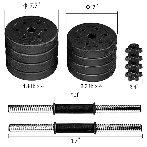 Yaheetech-Dumbbell-Weight-Set-of-2-Dumbbell-Exercise-Equipment-Suitable-for-Women-Men-Strength-Training-Total-Weight-33LB