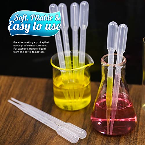 Teenitor 3Ml Pipettes Plastic Eye Droppers, 25Pcs Plastic Transfer Pipettes For Essential Oils, Dropping Pipettes 3Ml Plastic Water Dropper Transfer Of Liquids And Samples #TOP5