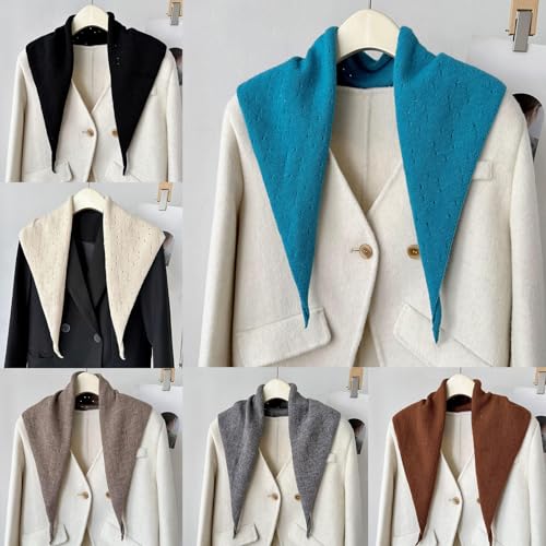 Ladies Triangle Scarf Elegant Girls Solid Color Triangle Knitted Scarf Fashion Shawl Street Casual Neckerchief3
