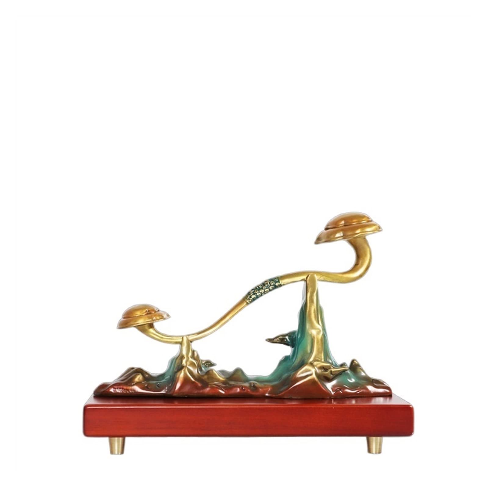 GLETSF Brass Decor Indoor Desktop Brass Cow Statue Living Room Porch Decoration Home Office Bookshelf Decoration Handmade Crafts Statues For Home Decor,A