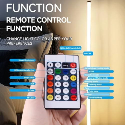 Image of Fire turtle Smart LED Floor Night Light, Remote Control, RGB Color Changing Light for Living Room, Bedroom, or Gaming Room - Modern Ambience Lighting