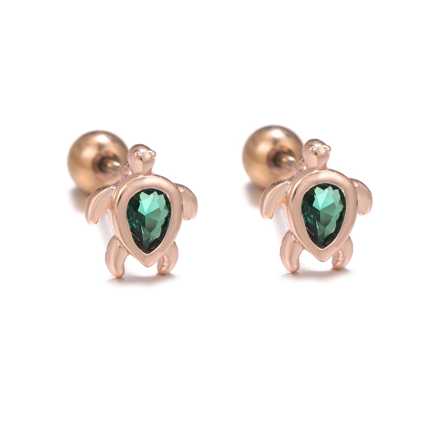 Stainless Steel Sea Turtle Earrings Cute Turtle Stud Earrings - Stainless Steel Ocean Animal Jewelry For Women & Teen Girls Minimalist Sea Creature Earrings