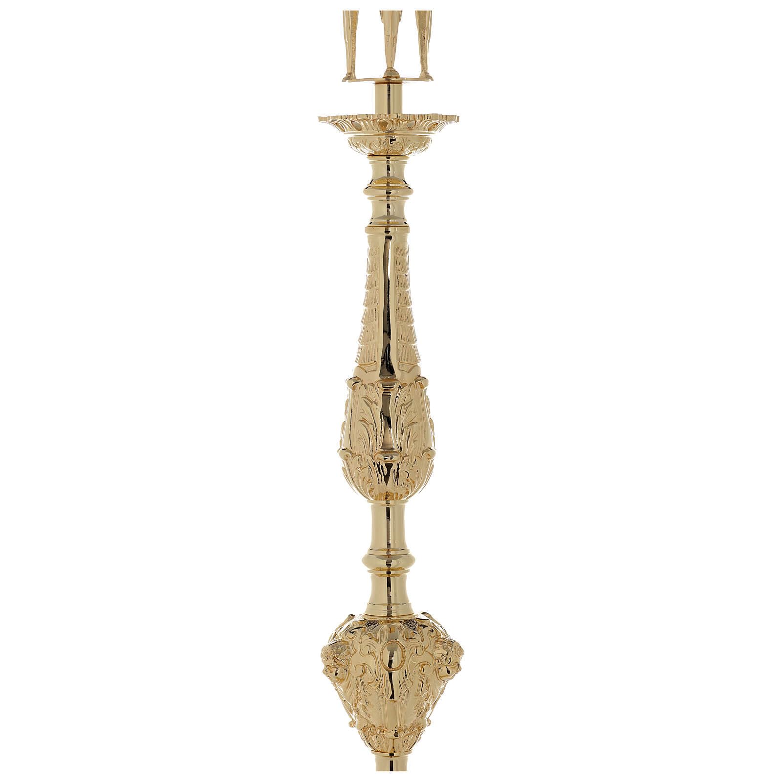 Holyart Lampe Saint-Sacrement Laiton Moulé Doré Raisin H 17 Cm