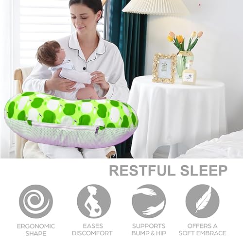 Image of VParents Multipurpose Baby Feeding Nursing Cum Maternity Pillow for New Born Cotton, Recommended for Maternity, Nursing, Medical Cheeky Cheeky (Green) 110502