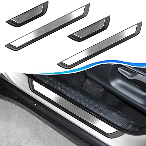 [4 piezas] SXCY para Toyota C-HR CHR 2016-2021 Talonera Puerta Protector Protector Borde Puerta Acero Inoxidable Antiarañazos Coche Decorativo Accesorios Cover