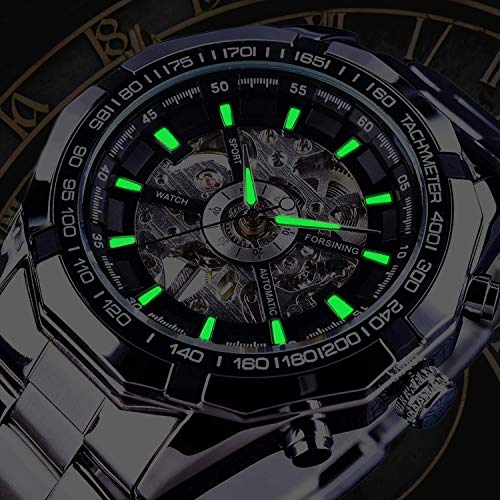 Gute JWH037-FBA Mens Watches, Mechanical Skeleton Stainless Steel Waterproof Automatic Self-Winding Watch For Men, Luxury X Dial Steampunk Wrist Watch thumb #5