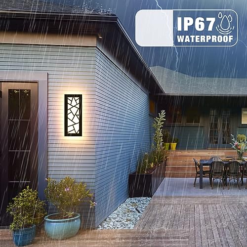 LED Long Wall Light Ip67 Waterproof Wall Lamp Led Long Wall Lamp Villa Indoor Outdoor Wall Lights Anthracite Long Wall Lights Outdoor Garden Wall Lights Garage Terrace-30CM,Warm Light - Image 4