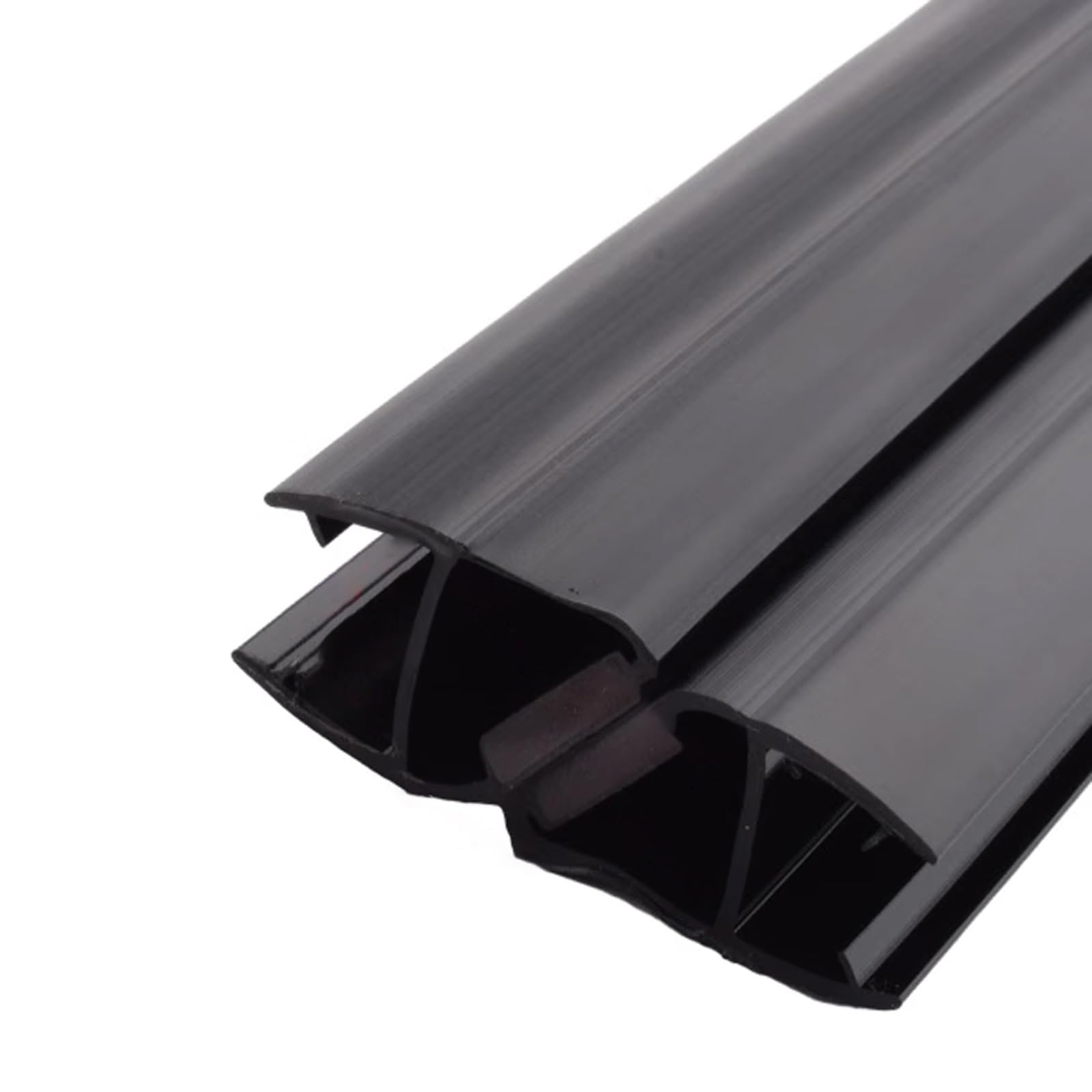 Duschtürdichtung Seitlich Magnet Kann Miteinander Verbunden Werden Geeignet für 8/10 Mm Duschdichtung Gebogen Schwarz 110 Cm Länge aus PVC-Material(A,8mm)