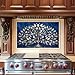 Blue Tree of Life Tempered Glass Backsplash for Kitchen, Easy to Clean Glass Backsplash, 10K UV Printing Stove Backsplash, Personalized Oven Backsplash, Easy Multi-Mount Kitchen Backsplash