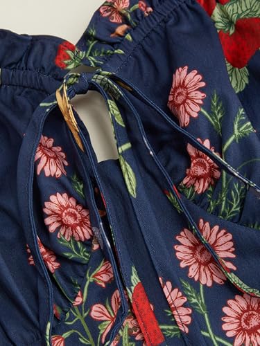 Image of CIDER Floral Dress for Women Summer Mini Sundresses Spaghetti Strap Cute Vacation Dresses Boho Casual Outfits