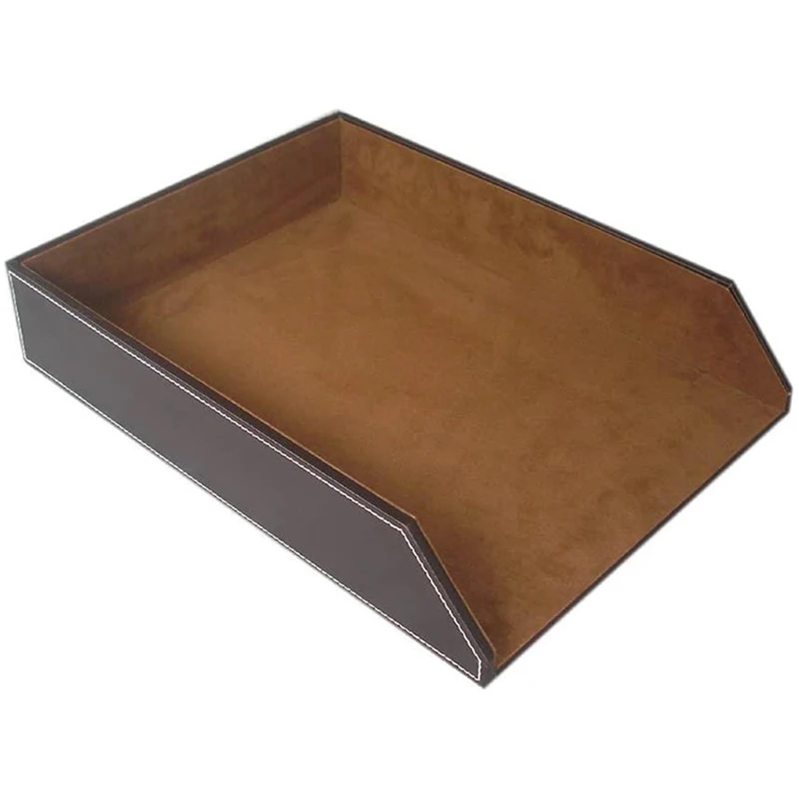 Bandeja para Cartas Bandeja for Cartas, colección de Cuero PU, Bandeja for, Escritorio for Documentos, Archivo Oficina apilable para Organizador De Documentos(Brown)