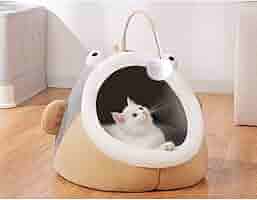 【大幅値引き】犬猫用おもちゃ＆クッション 3way ペットベッド ベッド 犬 猫 角型 枕付き 夏 春 秋 冬