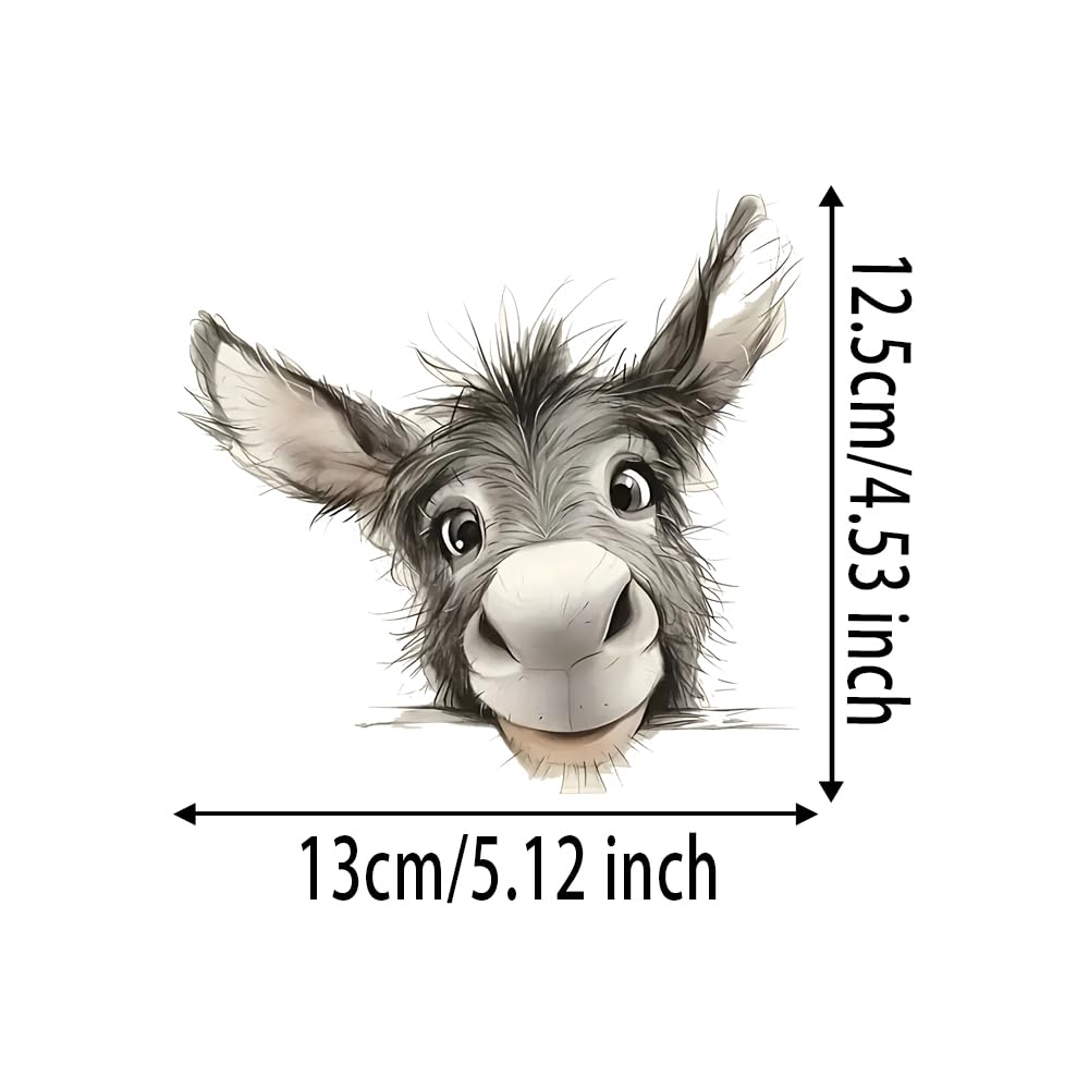 #DZ23 - Juego de 2 pegatinas divertidas para coche (13 x 12,5 cm), diseño de burro - 3