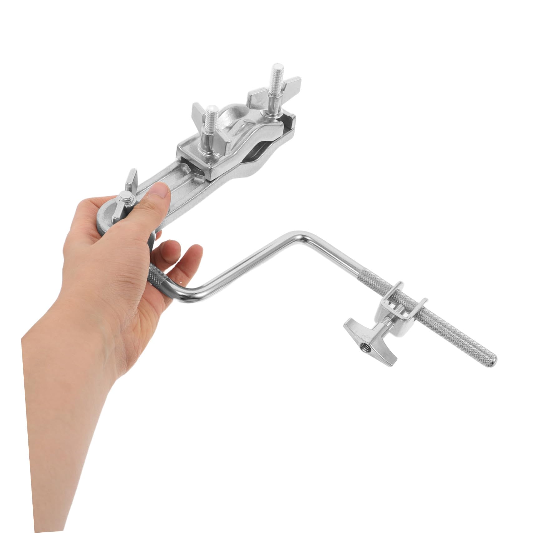 MAGICLULU Abrazadera Doble Z para Cencerro con Soporte Ajustable Montaje Compacto para Batería y Percusión Accesorio Resistente para Jazz y Escenario
