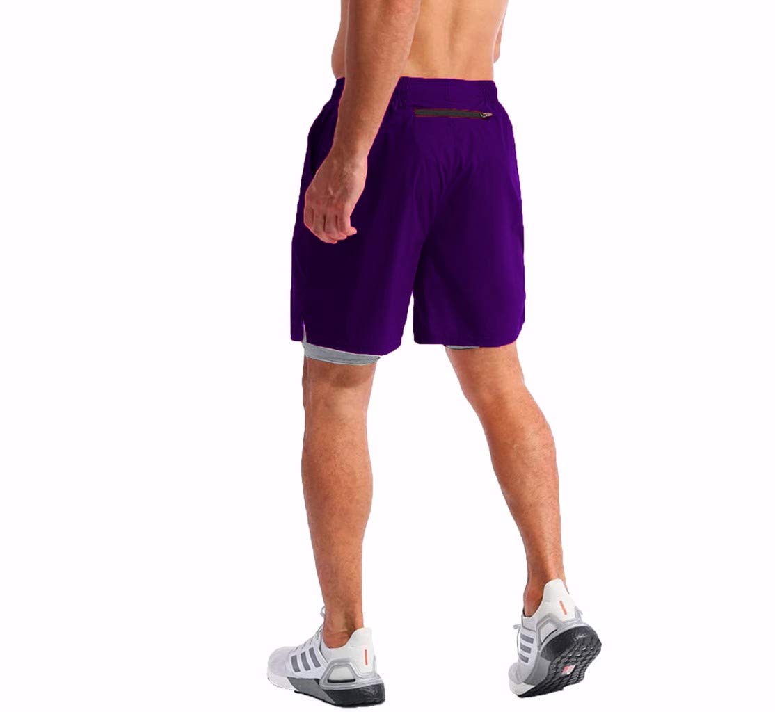 house of sensation Mens Athletic Shorts 2-in-1 Gym Workout Running 7'' Shorts with Towel Loop - Set of 1-picture-19