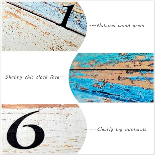 Grazing WALL CLOCK S Silent Battery Operated,Nautical Coastal Farmhouse Wooden Clock thumb #2
