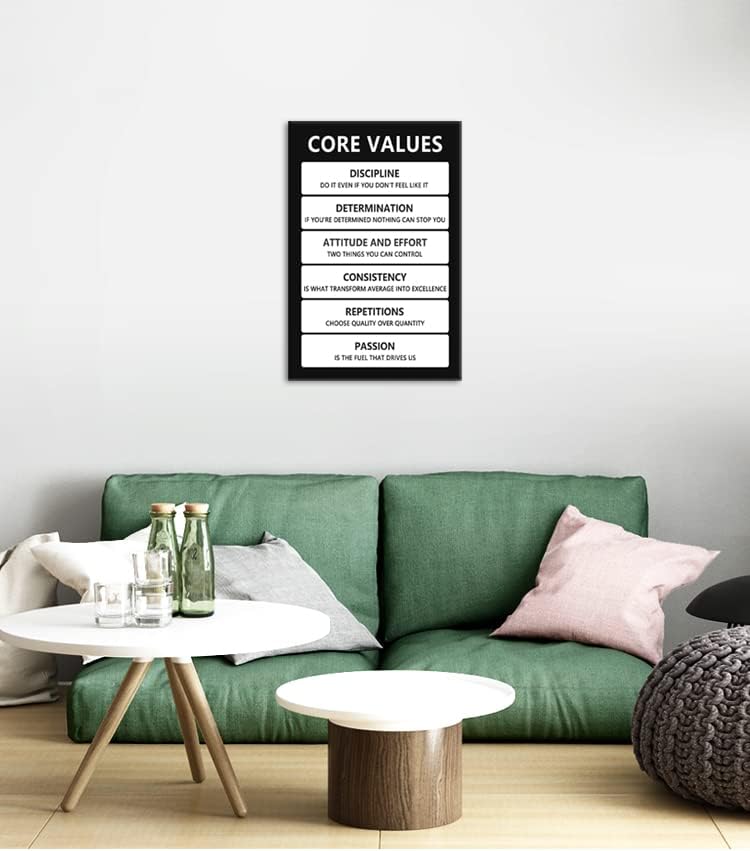 Miniatura 3 de Core Values - Arte de pared inspirador para decoración de oficina, póster inspirador, lienzo motivacional, impresiones artísticas de pared para sala