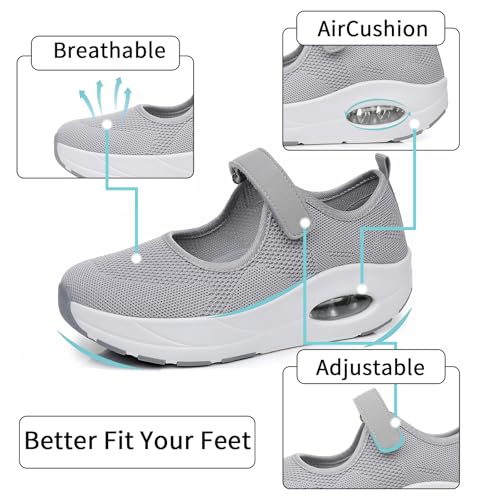 Women's Comfortable Working Nurse Shoes Non-Slip Adjustable Breathable Walking Buffer Fitness Casual Nursing Orthotic Lightweight Shoes Arthritis, Diabetes Heel Pain - Image 4