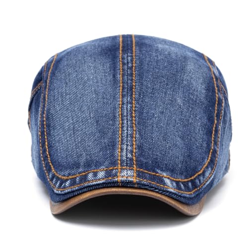 Image of Cotton Newsboy Cap,Breathable Ivy Gatsby Cabbie Beret Hat for Men's Women Driving Hunting Golf