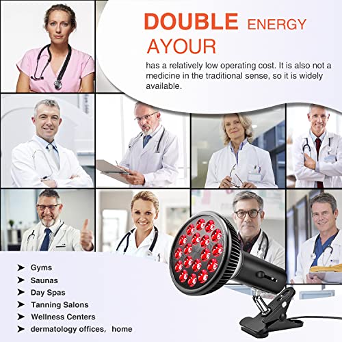 Aumtrly 2022 Upgrade Red Light Therapy For Body And Face 18 Led 36 Chips, Infrared Light Therapy Lamp With Adjustable Socket, Dual-Chip 660Nm Red And 850Nm Near Infrared Red Light Therapy Device #TOP6