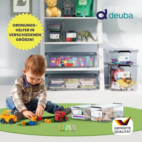 Deuba® 10x Aufbewahrungsbox mit Deckel 2L Box Kunststoff Kisten lebensmittelecht BPA frei klein Klickverschluss transparent stapelbar Küche Schlafzimmer