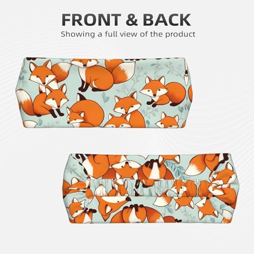 Elastic Sports Headband Hairband YYHWHJDE Cartoon Little Foxes Pattern Spandex, Soft, Breathable, Quick-Dry2