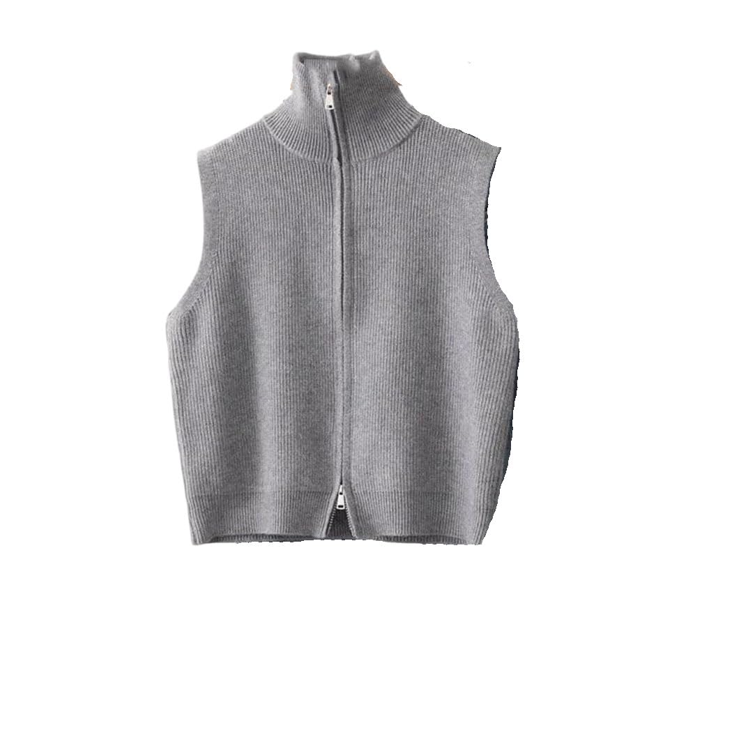 Womens Sleeveless Camisole Stand-Up Collar Knit Vest Pullover