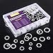 Swpeet 470Pcs Automotive Metric Oil Drain Plug Gasket Aluminum Flat Washer Assortment Kit, Including 18 Different Sizes - M6 M8 M10 M12 M14 M16 M18 M22 M24