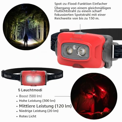 Ledlenser HF4R Core Akku-LED-Stirnlampe, 500lm, 72g, IP68 wasserdicht – Ansicht 2