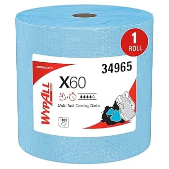 WypAll® General Clean X60 Multi-Task Cleaning Cloths (34965), Jumbo Roll, Blue, 1100 Sheets/Roll, 1 Roll/Case
