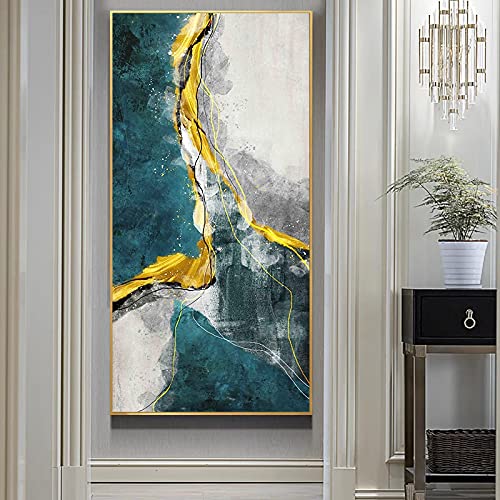 Peinture murale art abstrait aquarelle affiche décoration salon 40x80