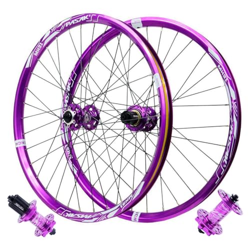 LPYDWZ Roues de Vélo Alliage D'aluminium de 24 Pouces 26/27,5/29 Pouces, Jante À Double Paroi Moyeu de Frein À Disque Roulements Scellés Jante Roues de VTT...