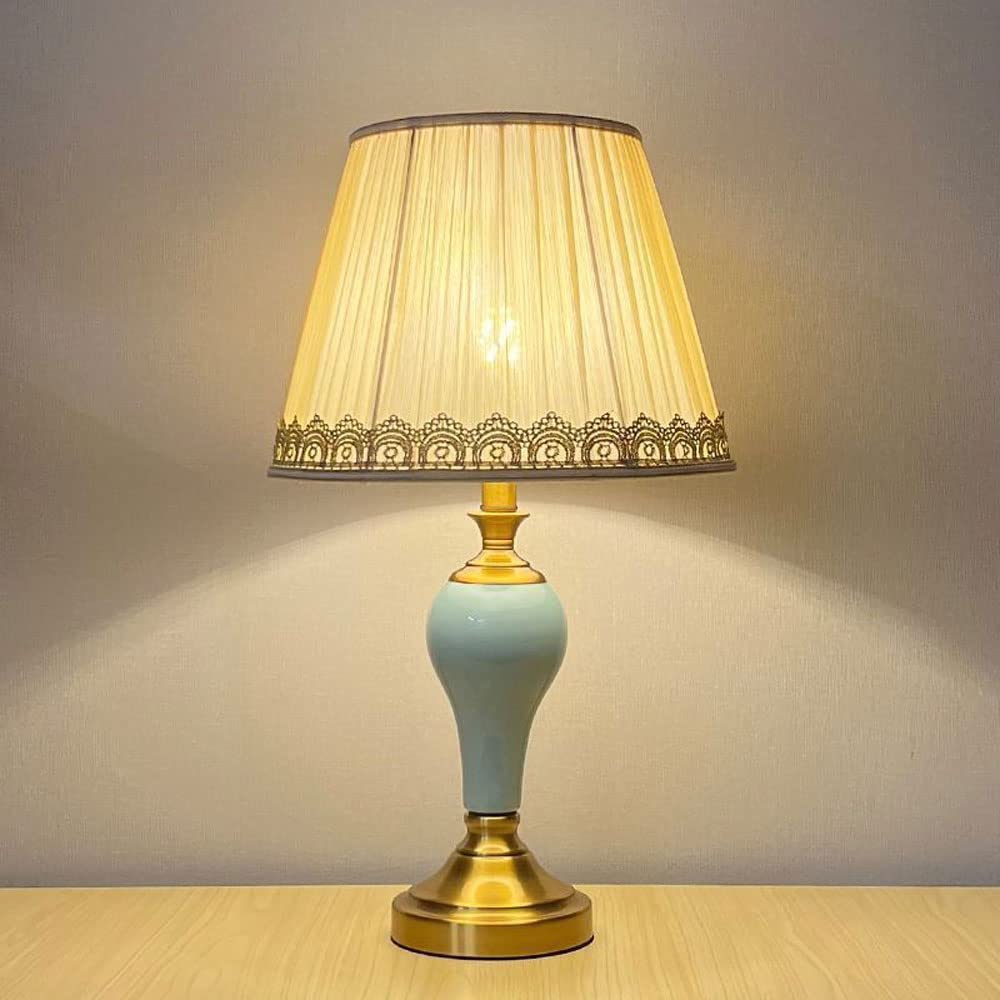 asdchZen 21.6" Traditional Ceramic Table Lamp Contemporary Traditional Bedside Desk Nightstand Lamp For Bedroom Living Room Office College Bookcase