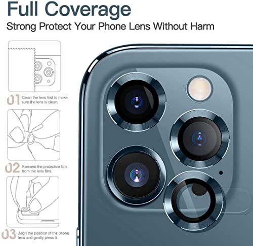 Image of Skinomi Camera Lens Protector Compatible with iPhone 14 [Anti-Scratch] Premium Tempered Glass Film Aluminum Alloy Lens Ring Cover,sierra Blue