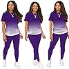BSCCOYZ Women's Tie-Dye Sportswear 2-Piece Suit Casual Short-Sleeved Pullover Jogging Set