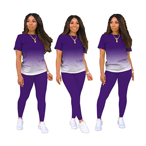 BSCCOYZ Women's Tie-Dye Sportswear 2-Piece Suit Casual Short-Sleeved Pullover Jogging Set