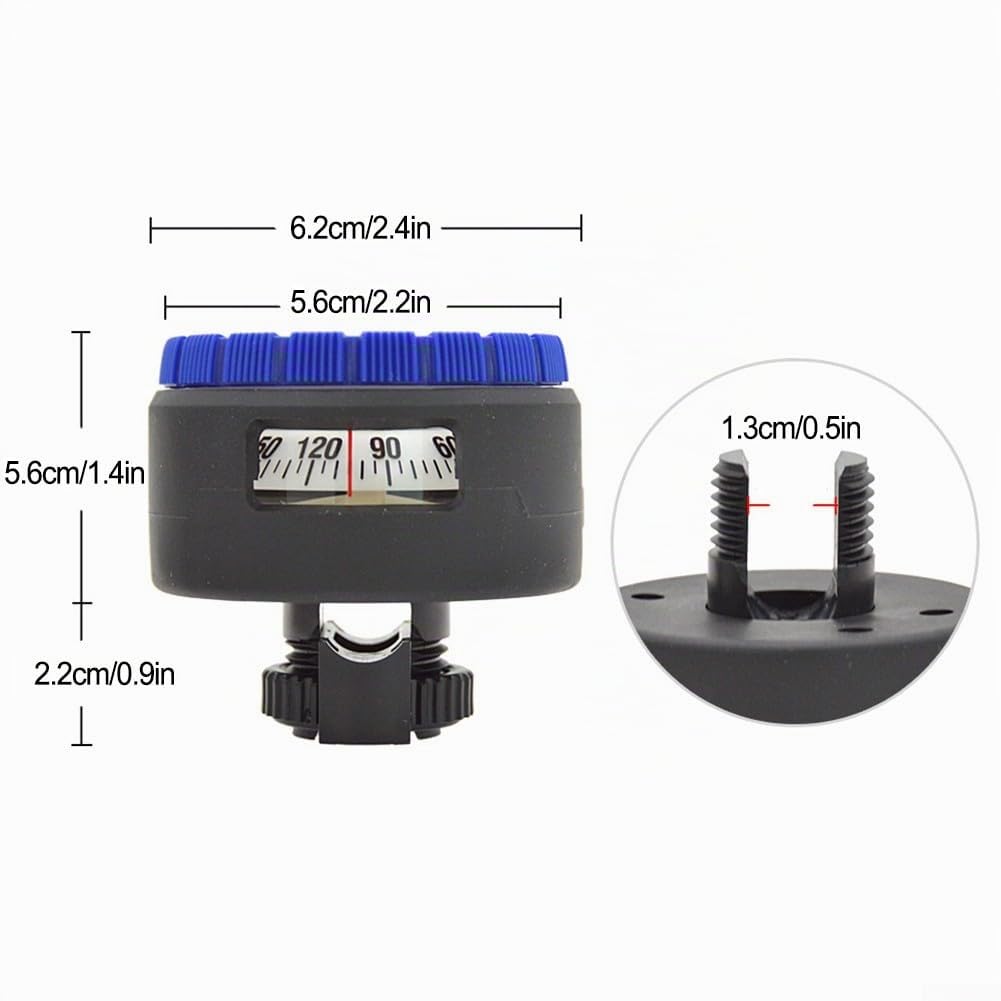 Boussole de plongée magnétique puissante de 50 m, boussole de plongée, tube de serrage sous l'eau LuminousCompass avec aiguille latérale porte-clip