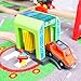 LifourHappy Car Wash Toy Train Set Accessories for Wooden Tracks, Car Wash Station Playset Expansion Pack for Boys Toddlers,Compatible with Brio,Thomas