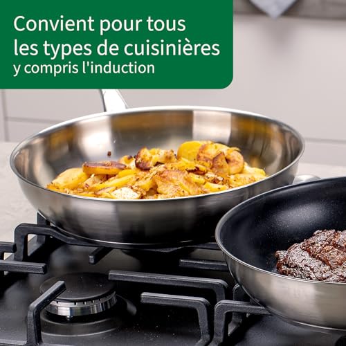 Fackelmann Chefkoch poêle à frire Ø24 cm avec fond alvéolé - Poêle en acier inoxydable de haute qualité - Convient pour tous les types de feux (y compris l'induction) - Ø24 x 0,5 cm – Image 5