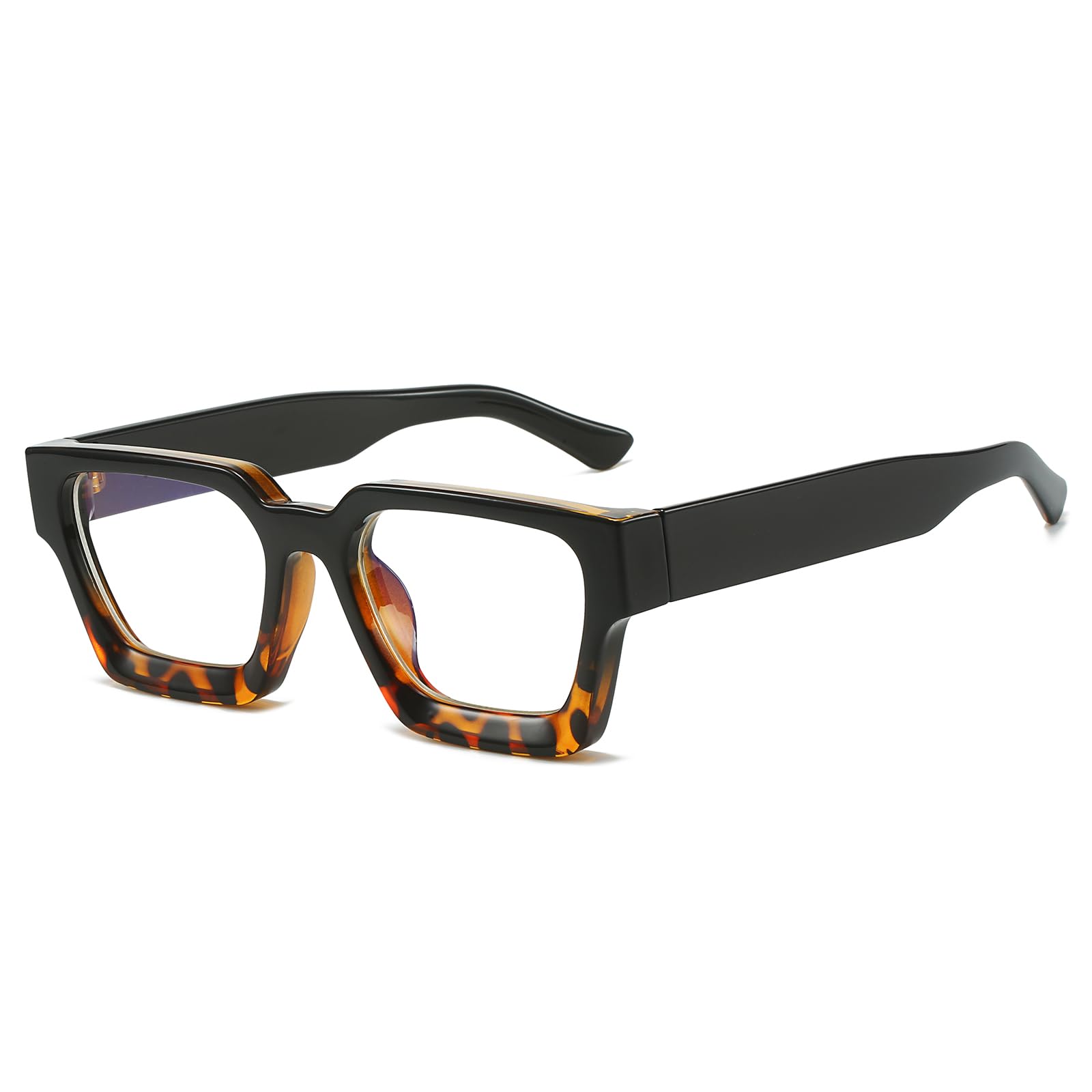 LJCZKA Blue Light Glasses Square Frame for Women Men Computer Glasses Thick Frame Anti Eye-Fatigue Headache for Reading Texting & Gaming