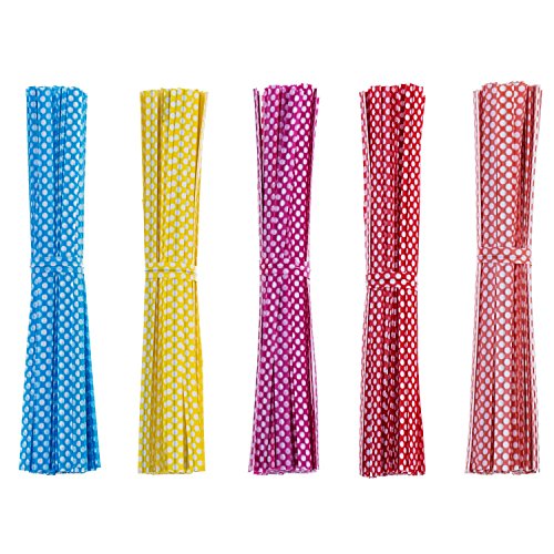 500 Pieces Dot Twist Ties 4 Inches Bag Ties for Cellophane Party Bag
