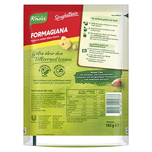 Knorr Spaghetteria Nudel-Fertiggericht Formagiana leckeres Nudelgericht fertig in 5 Minuten 163 g – Bild 5