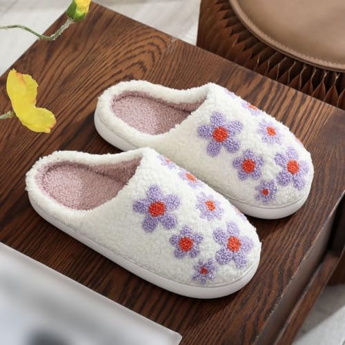 Image of Cozy Furry House Slippers for Women /Men Cute Warm Indoor Non-Slip Winter Cozy Shoes