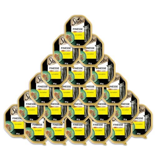 Sheba Finesse Mousse Katzennassfutter – Cremiges Katzenfutter in 22 Schalen mit Huhn – 2er Pack (2 x 11 Schalen à 85g)