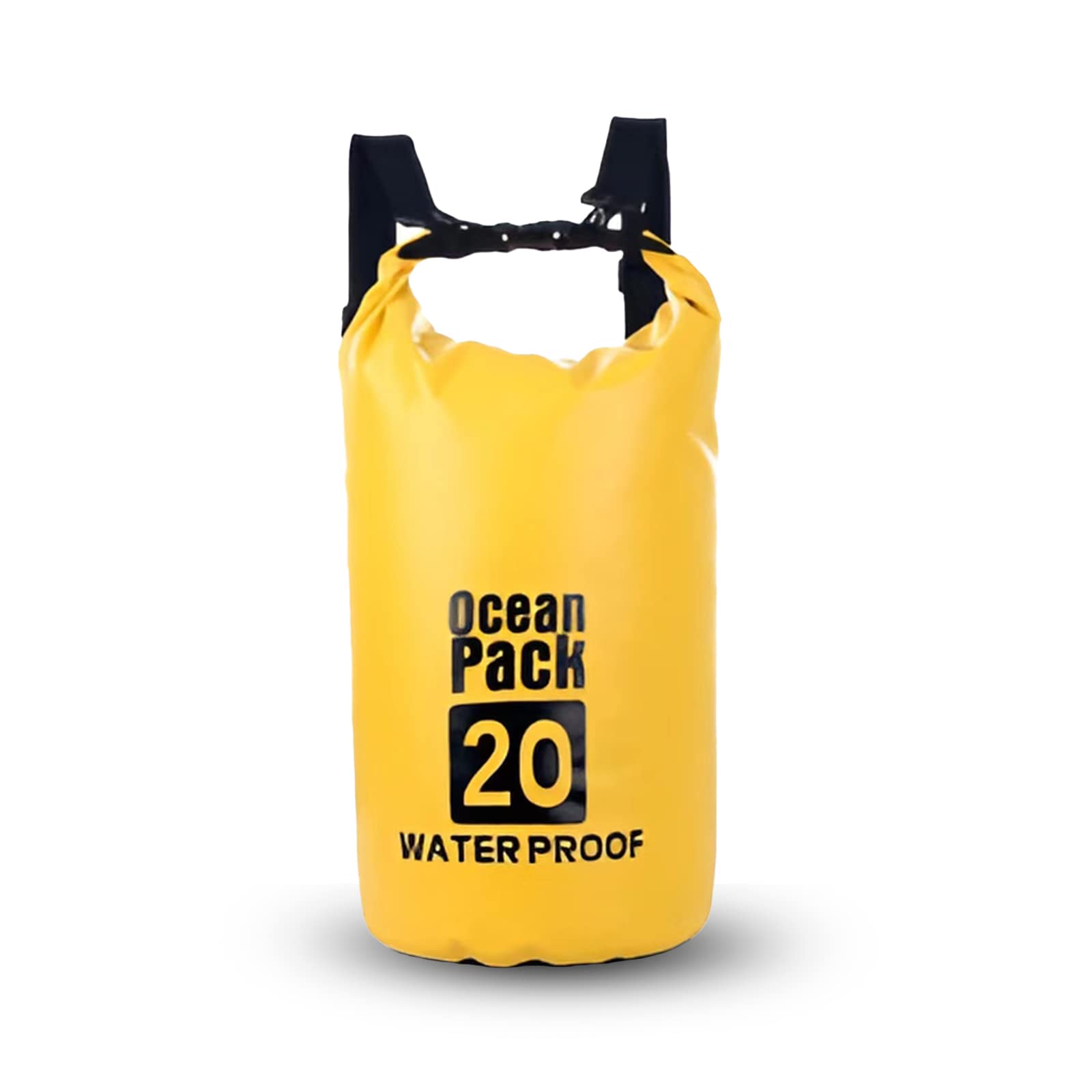 Dry Bag Waterproof 20L,Yellow Backpack Waterproof Bag 20L Waterproof Dry Bag/with Long Adjustable Strap for Kayaking Boat Tour Canoe, Fishing, Rafting, Swimming, Snowboarding