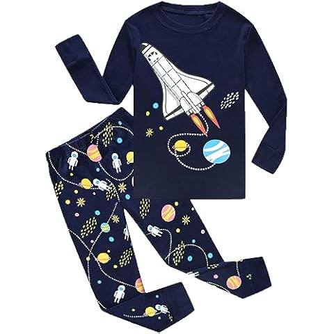 Little Hand Boys Pajamas Long Sleeve Rockets Pjs Toddler Fall Spacecraft Kids Clothes 4 Years Cover