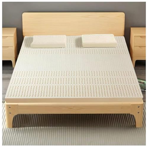 Cubrecolchón de látex natural de 2,5 cm de grosor, espuma viscoelástica suave, diseño simple, relajante, comodidad para el dormitorio, 100% Nic, 160 x 220 cm