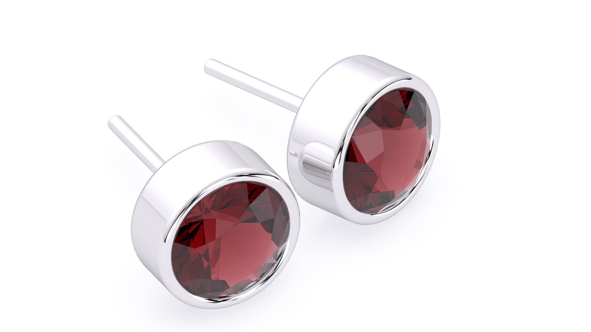 TISHAVIAAA+ Quality Crystal Sterling Silver Stud Earrings, Round Gemstone Birthstone Color Stud Earrings for Women Mom Wife Sister Best Friend