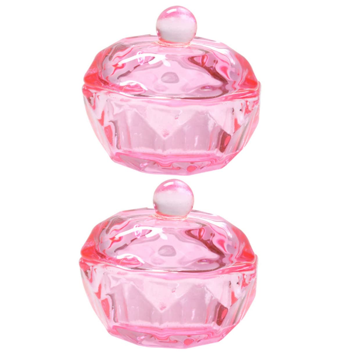Mikinona Acrylic Nails Manicure Set 2pcs Crystal Glass Monomer Dish Lid Bowl for Liquid Storage